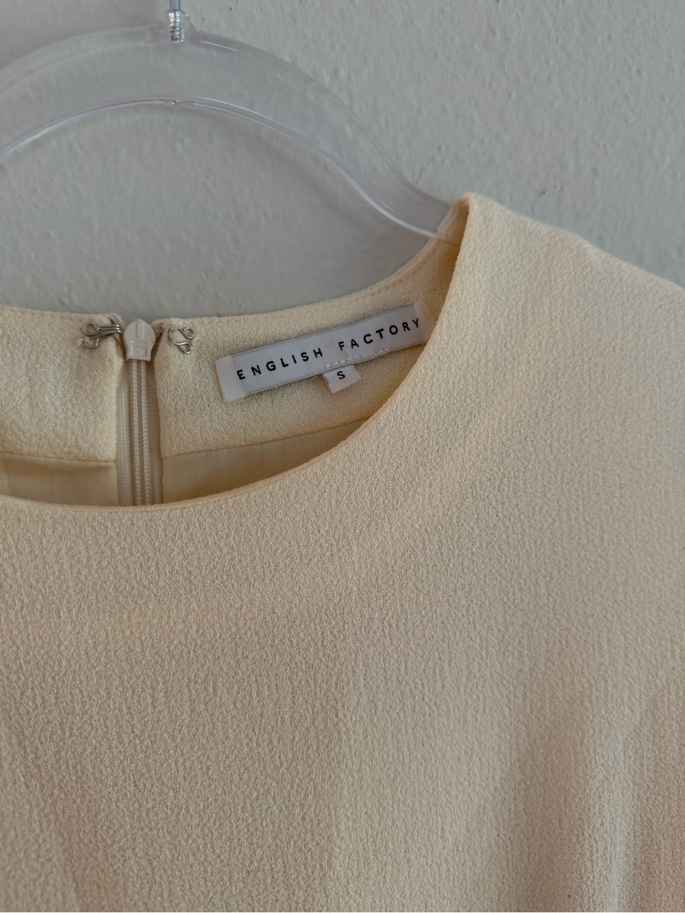 English Factory Cream Textured Crewneck Tunic Dress